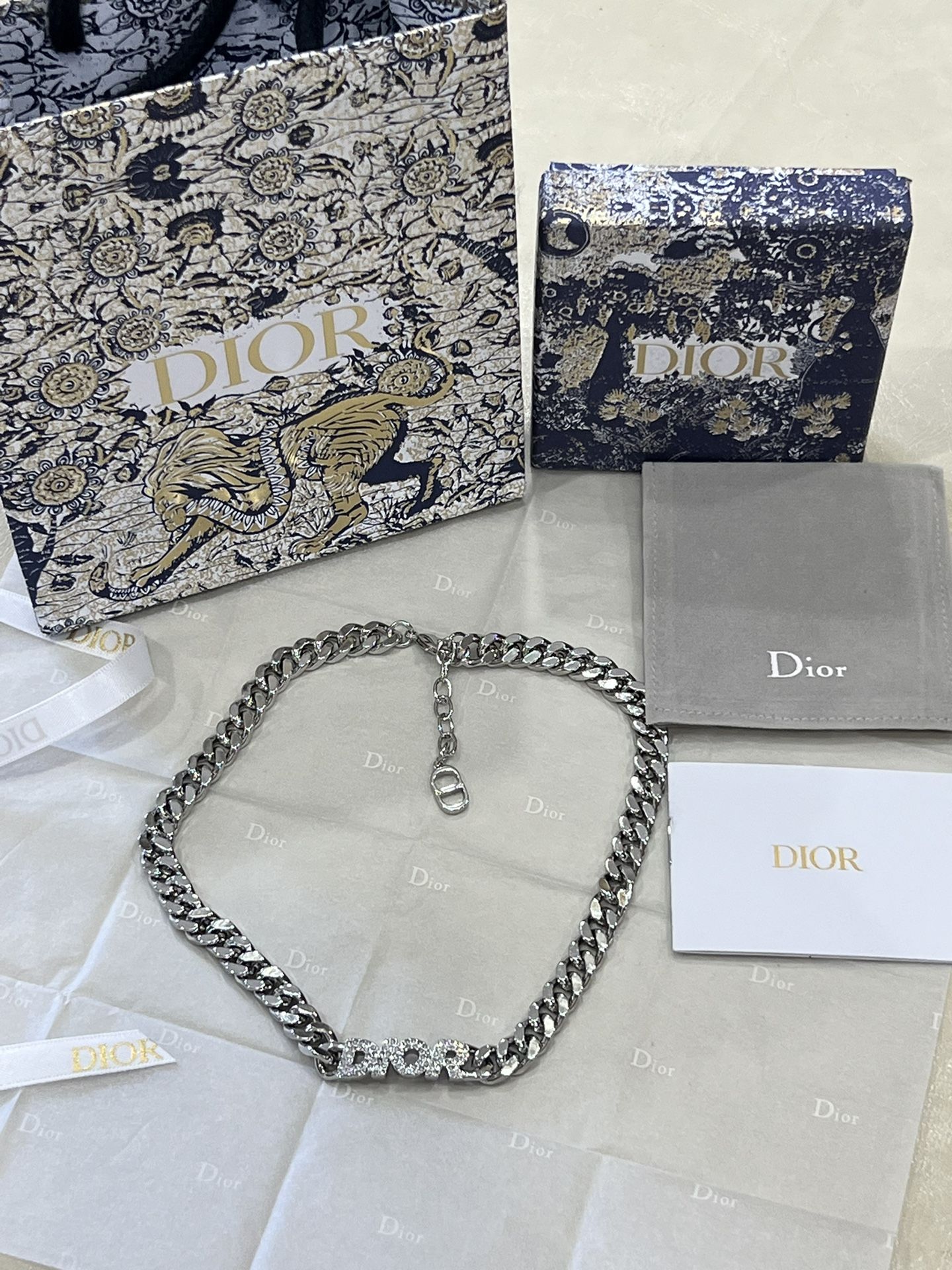 Silver Christian Dior Chocker 