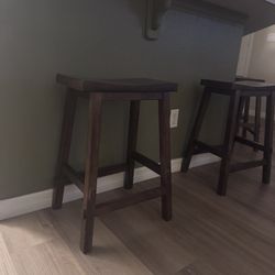 Dark Wood Counter Stools 