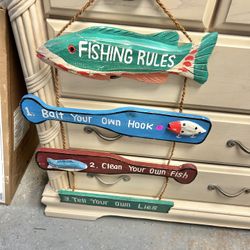 New Carved Fishing Sign 