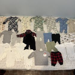 Newborn boy clothes & swaddle pampers 