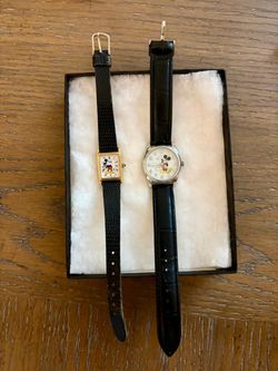 Set of 2 Disney Mickey Mouse Watches – Gold & Silver Tone – Collectible