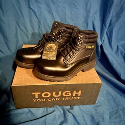NEW Brahma Mens Gus LEATHER Wide Width 6" Steel Toe Work Boots Size 6.5W