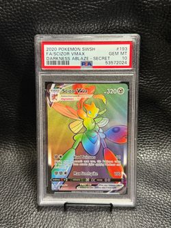 SCIZOR VMAX SECRET RARE 2020 DARKNESS ABLAZE PSA10