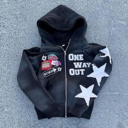 black and white, zip-up hoodie, slime life, streetwear, graphic print, hooded jacket, monochrome, urban style, casualouterwear, logo detail