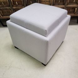 Fabric Storage Ottoman w/ Removable Tray