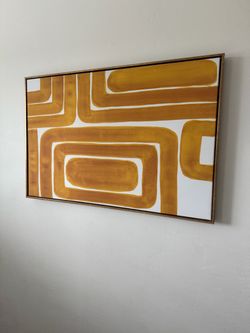 Abstract Mustard Yellow Framed Wall Art