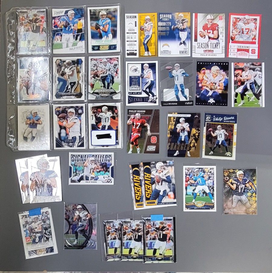 🏈 34 Card (28 Different) HOF* Philip Rivers Cards