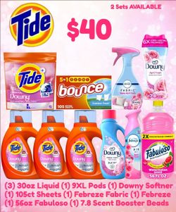 🩷 Tide Downy LAUNDRY DETERGENT BUNDLE Pods, Downy, Febreze 🩷