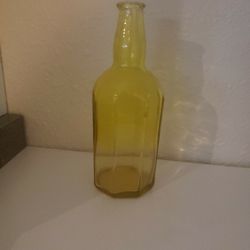 Antique Yellow Glass Bottle