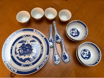 16 Pc Jingdezhen Porcelain Dish Set for 4