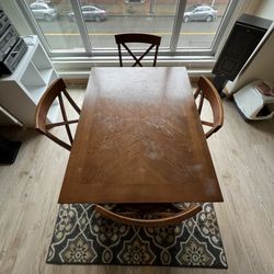 Oak Table with For Chairs