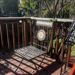 3 - Outside Metal & Mosaic Chairs