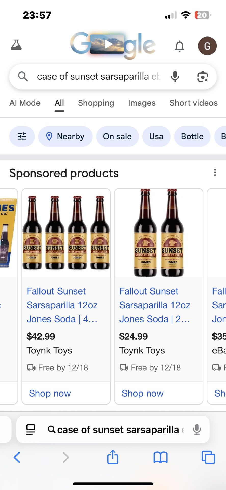 Sunset Saspirella Fallout Soda 12 Pk