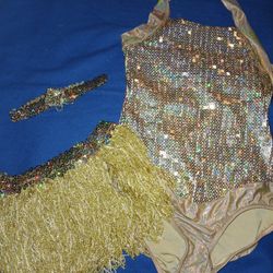 Gold Gymnastics Sequin Costume 
