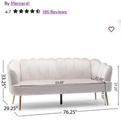 Velvet Flared Arm Sofa Convertible Modern Sofa Barely Used Super Soft Great Deal!