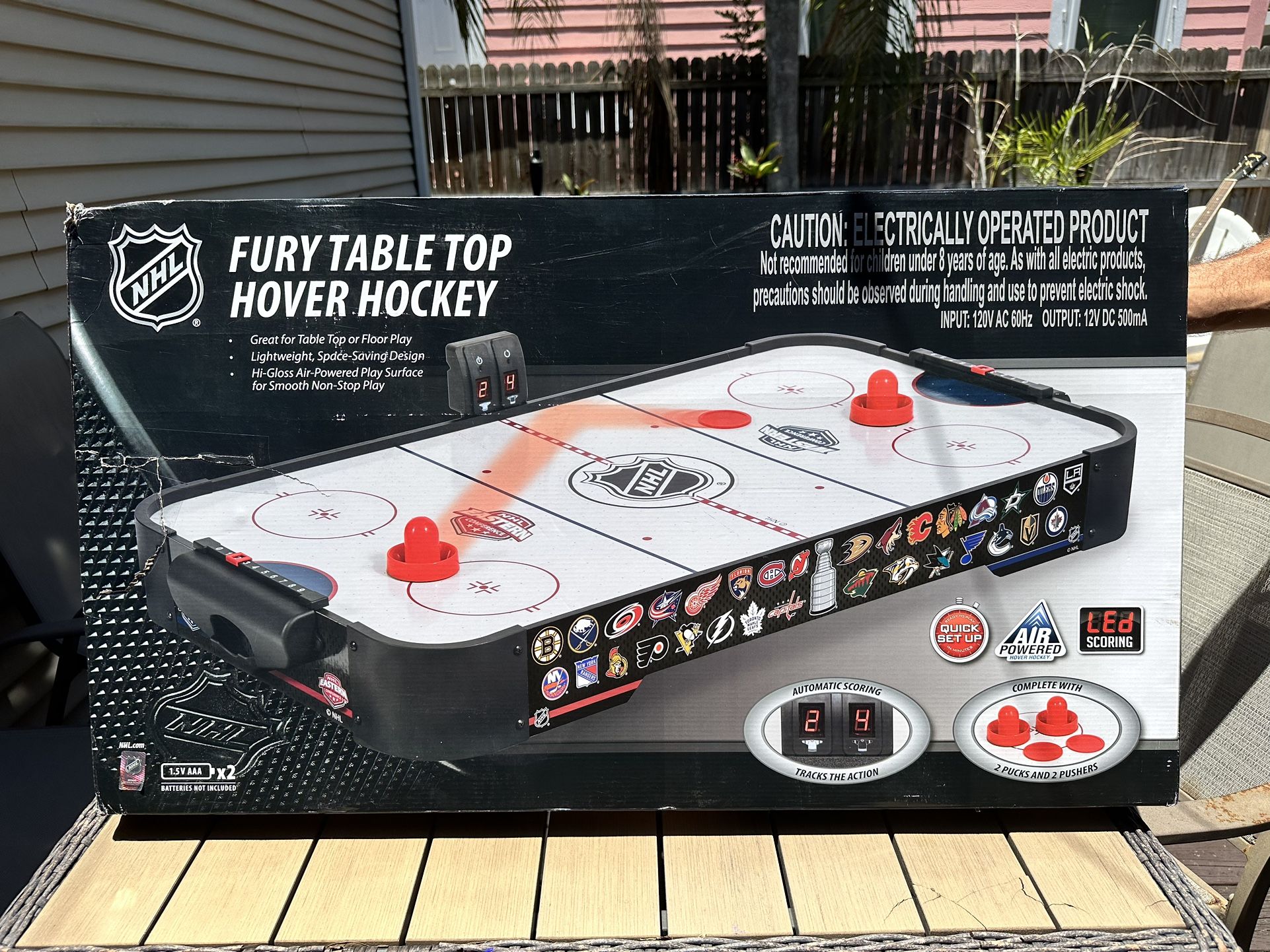 EastPoint Sports NHL Fury Table Top Hover Hockey - Tabletop Air Hockey Game with Pucks and Pushers