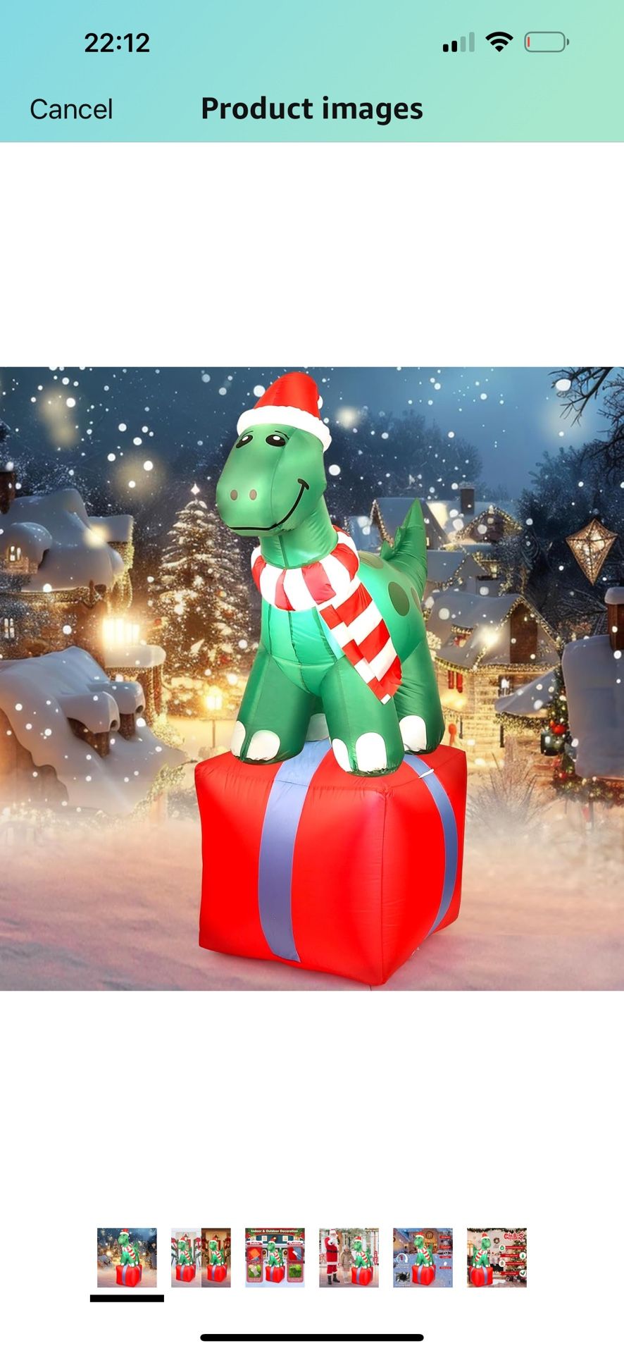 Brand New 5FT Christmas Blow Up Yard Decorations Dinosaur, Christmas Inflatable Outdoor Decoration Indoor Dinosaur Gift Boxes with Built-in Bright LED