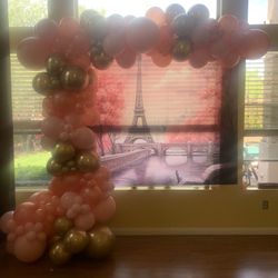 Huge 15 FT Gold And Pink Ballon Decoration
