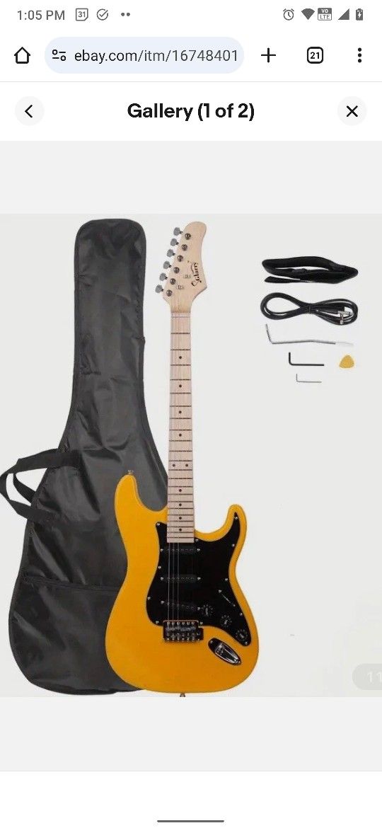 Glarry Stratocaster GST Strat Guitar W/ Gig Bag And Whammy Bar