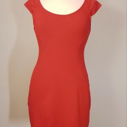 Red Sheath Dress (Express), Cap Sleeve, Size Medium (Dress-up Or Dress-down Collection)(Red Collection)
