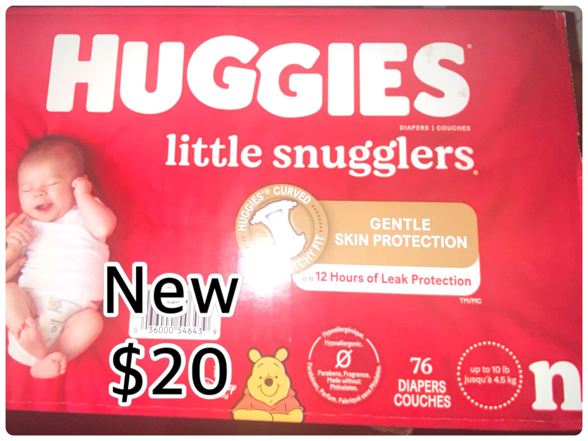 New Huggies New Born 76 Diapers In Box $20 east Palmdale 