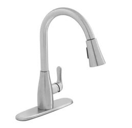 Glacier Bay McKenna Single-Handle Pull Down Sprayer Kitchen Faucet in Stainless Steel with TurboSpray and FastMount