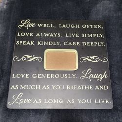 Black Large Size Heavy Duty Wooden 3x5 Picture Frame Live Laugh Love Expanded Poem! 