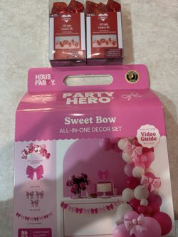 Party Hero Sweet Bow Decor Set - Perfect For Birthdays & Baby Showers