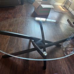 Oval Glass Coffee Table