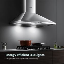 COMFEE' CVP30W6AST Ducted Pyramid Range 450 CFM Stainless Steel Wall Mount Vent Hood