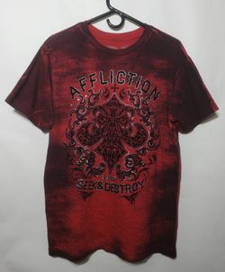 AFFLICTION LIVE FAST SEEK & DESTROY GRAPIC GRUNGE M3NS SIZE LARGE
