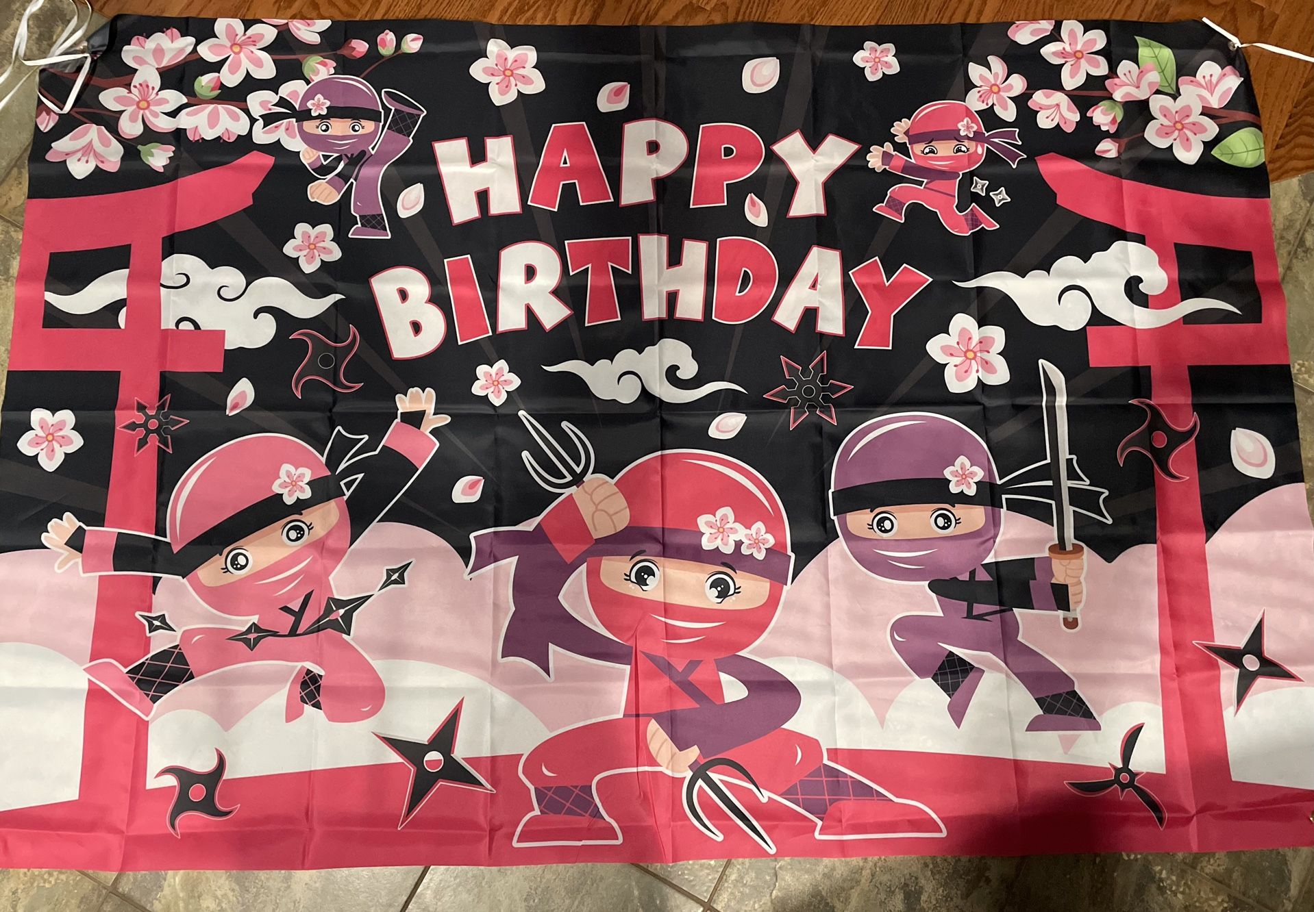Ninja Girls Birthday Banner
