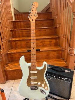 Squier Anniversary Stratocaster (Mint) w/ Fender Champion II 25 Amp (Mint)