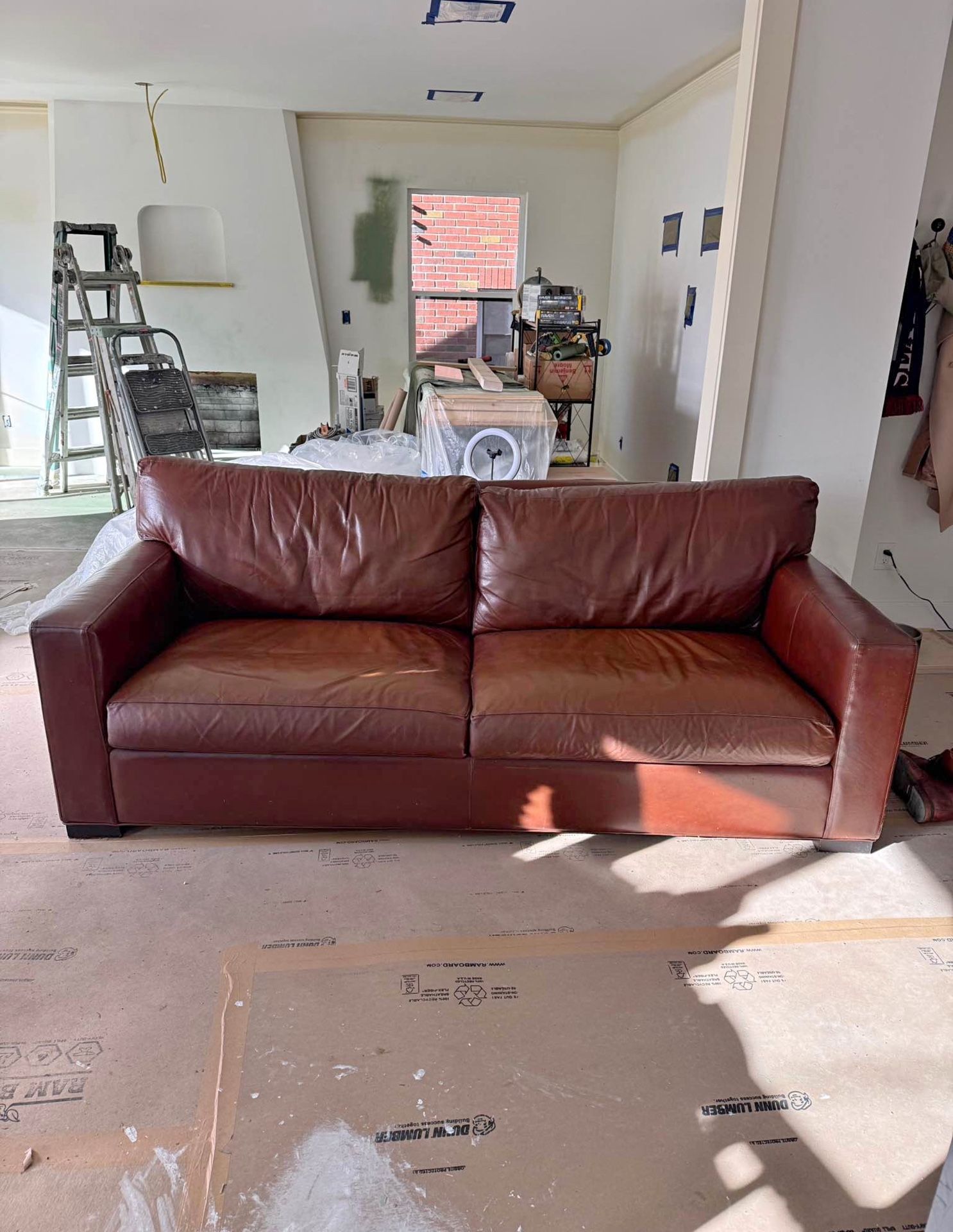 Crate and Barrel Axis Top Grain Leather Sofa