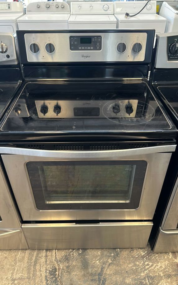 Whirlpool Stainless Electric Stove with Glass Top