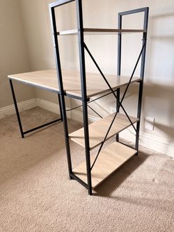 Metal frame computer desk