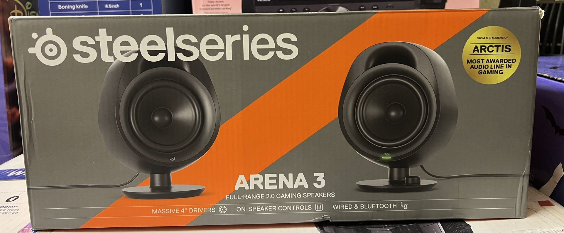 SteelSeries Arena 3 2.0 Desktop Gaming Speakers - Immersive Audio, On-Speaker Controls, 4" Drivers