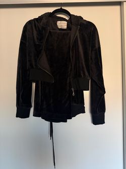 Aéropostale Black Velvet Zip-Up Hoodie