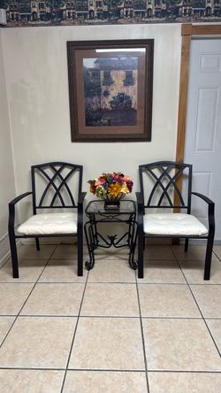 Metal Patio Set With Cushions And Table