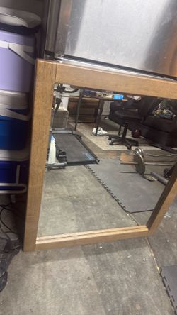Large Wood Fram Mirror