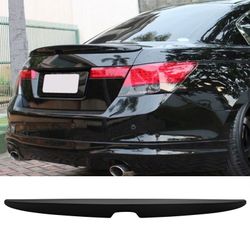 Fits 08-12 Accord 8th 4DR Flush Mount OE Factory Trunk Spoiler Matte Black ABS