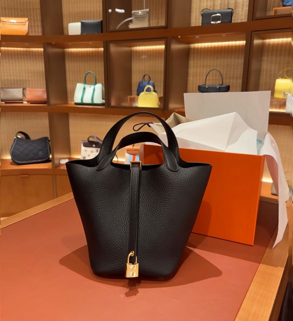 Hermes Picotin 18, Black W/GHW!