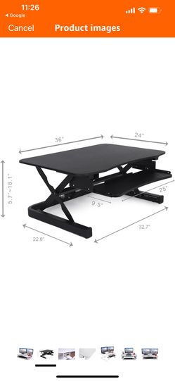 ApexDesk 36 inch Electric Height Adjustable Sit to Stand Desk