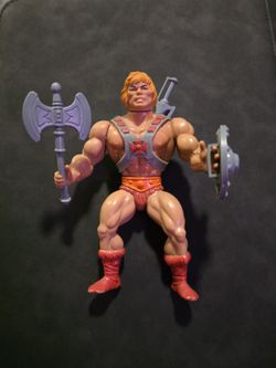 Vintage MOTU 1982 He-Man Action Figure 100% Complete Taiwan COO USA 5040 Weapons