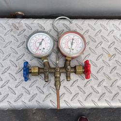 Vintage Robinair Complete Manifold Gauge Set 1980