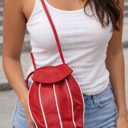 Gorgeous Unique ESCADA RED LEATHER Crossbody Handbag. Vintage MADE ITALY