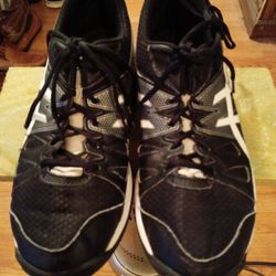 ASICS TIGER-black & white striped lace up low top athletic shoes