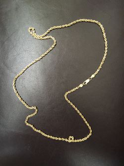 Collar de cadena de oro puro de 14K