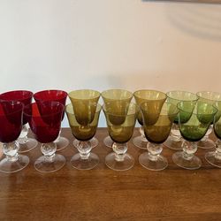 Red/Amber/Green wine glasses