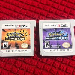 Nintendo 3DS Games. Pokémon Ultra Sun, Pokémon Ultra Moon. Authentic- Tested. Like New